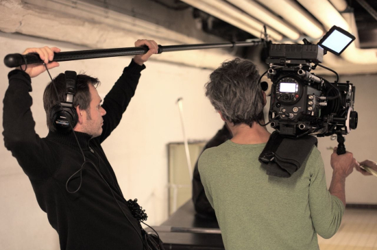 Tournage du film de Raphaëlle Rio "Le Canal de Muller" ; prise de son pascal 'pako' Flork